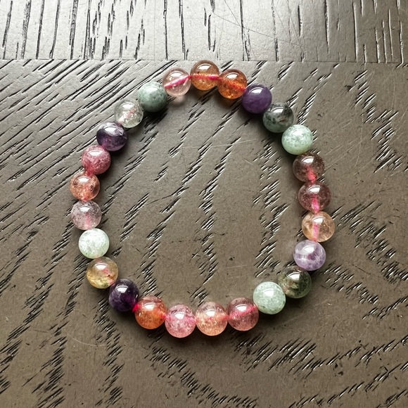 Mix strawberry quartz with amethyst 7mm - Picture 2 of 3